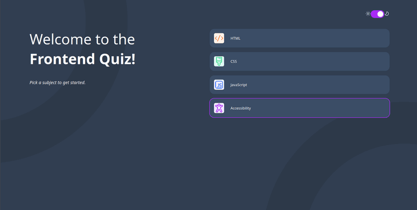 Quiz Application project screenshot