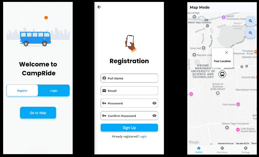 Real-Time Bus Tracking App project screenshot